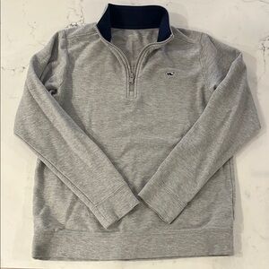 Boys’ Vineyard Vines Light Heather Gray Quarter-Zip